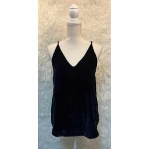 Ann Taylor LOFT Small S Velvet Tank Top Spaghetti Strap New $49.50 Navy Blue